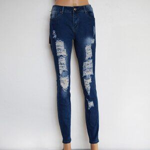 Vins Me Distressed Ripped Skinny Jeans